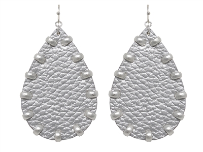 THE BEADED TEARDROP EARRINGS | SILVER