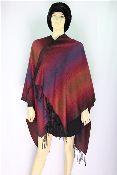 Fashion Colorful Ombre Pattern 100% Acrylic Shawl Wrap