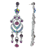 The Stately Dangle Earrings | Purple Crystals