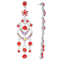 The Stately Dangle Earrings | Red Crystals