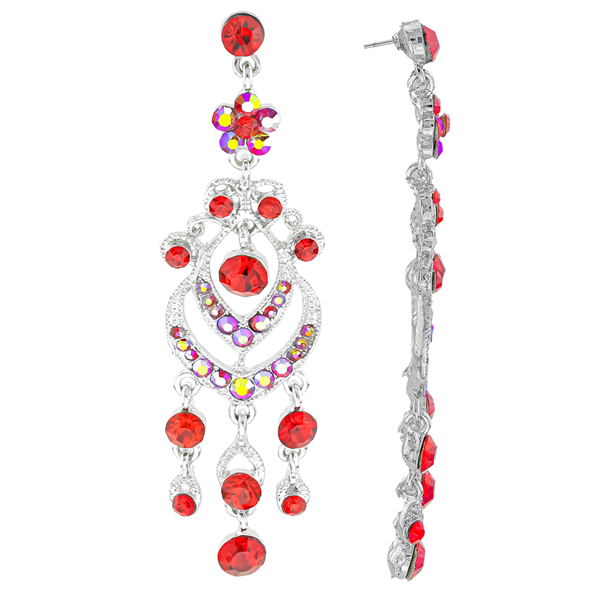 The Stately Dangle Earrings | Red Crystals