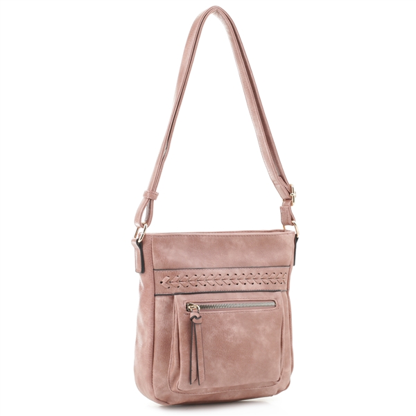 Classy Dark Pink Faux Leather Fashion Shoulder Crossbody Bag