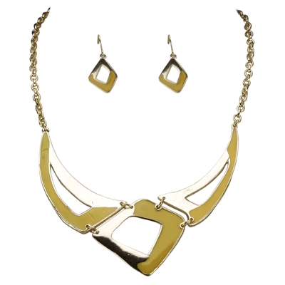 Abstract Yellow Necklace Set