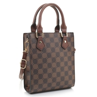 Stylish Coffee & Dark Brown Faux Leather Boxy-Style Satchel