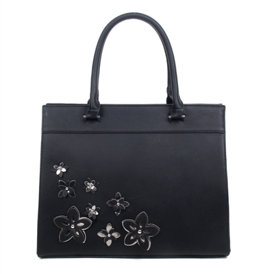 Flower Accented Sturdy Satchel