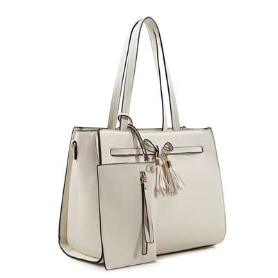 DOUBLE OR NOTHING SHOULDER HANDBAG | IVORY