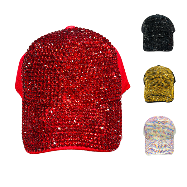Fashion Sparkling Colored Rhinestone Bling Bedazzled Adjustable Snapback Hat