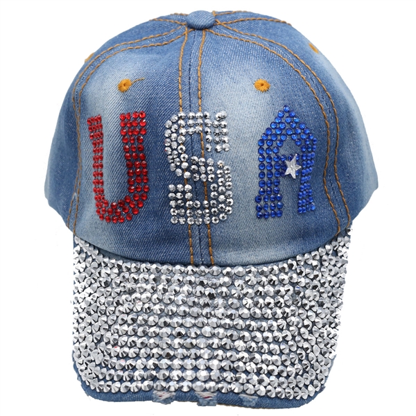 USA HAT | DISTRESSED DENIM