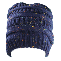 Fashion Colorful Splattered Navy Knit Beanie