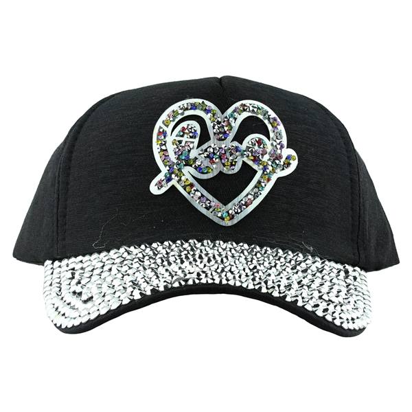 LOVE HEART HAT | BLACK