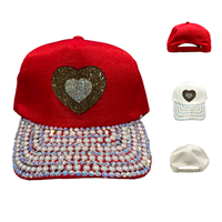 Fashion Sparkling Colored Pearl & Rhinestone Bling Adjustable Snapback Hat