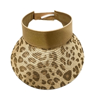 Fashion Brown Leopard Print Velcro Headband Visor