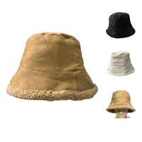 Fashion Microfiber Suede Faux Sheepskin Cozy Bucket Hat