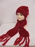 Simple Stylish 2 For 1 Knitted Beanie & Scarf Combo