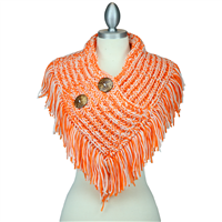 THE CROCHET NECK SHAWL | ORANGE/WHITE