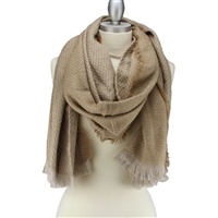 Khaki Classic Blanket Fringed Scarf