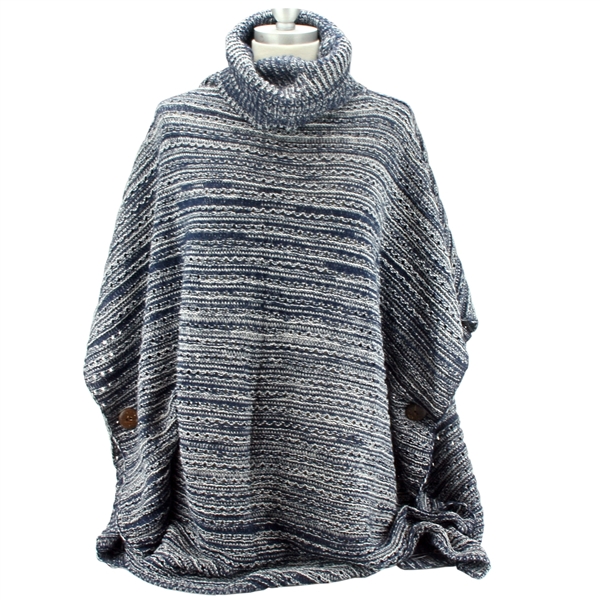 THE TURTLENECK PONCHO | NAVY