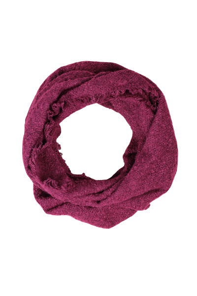 Fashion Fringed Edge Burgundy Knitted Infinity Scarf