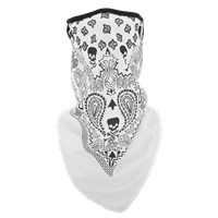 Bandana Cloth Face Mask Black & White Skull Crossbone print