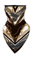 Bandana Cloth Face Mask Gold Chain Link Diva Print