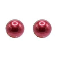 Medium-Sized Stylish Maroon 12mm Pearl Post Earrings