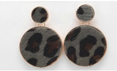 Fashion Black Leopard Stud Dangle Earrings