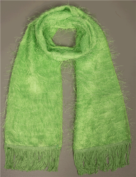 Fashion Lime Green Frayed & Fringed Scarf