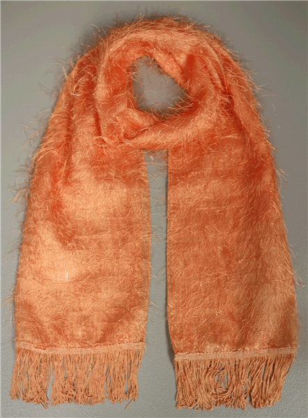 Fashion Orange Frayed & Fringed Scarf