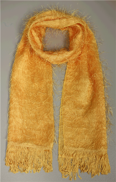 Fashion Yellow Frayed & Fringed Scarf