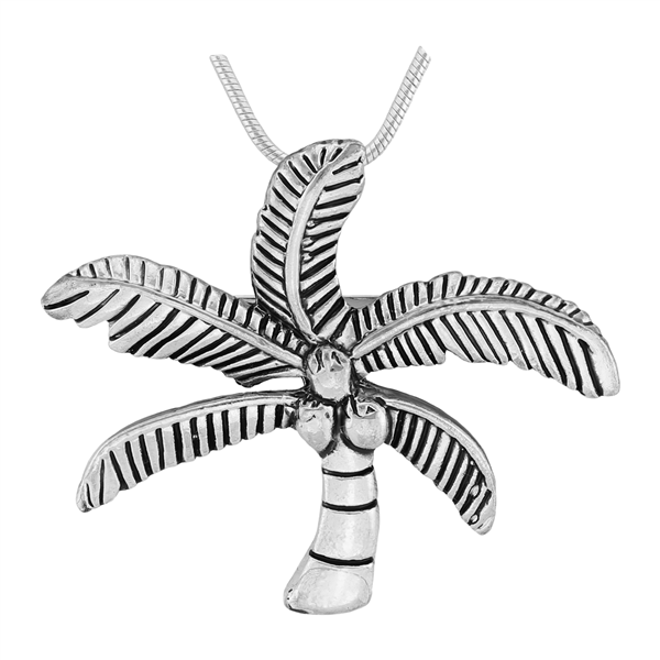 Seasonal Silver Small Coconut Palm Tree Fashion Pin Brooch Pendant Charm