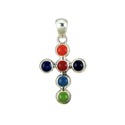 Color Bubble Cross Pendant