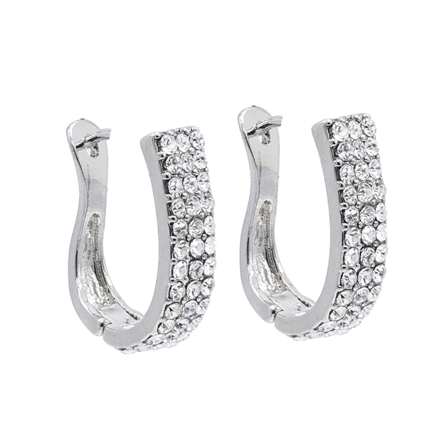 Stylish Sparkling Crystal Cuff-Hoop Stud Earrings