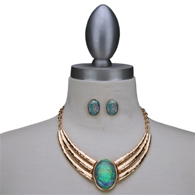 Colored Stone Necklace Set