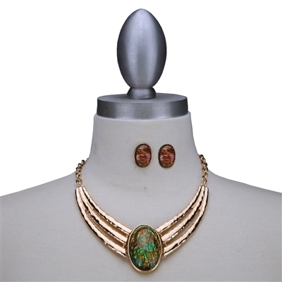 Colored Stone Necklace Set