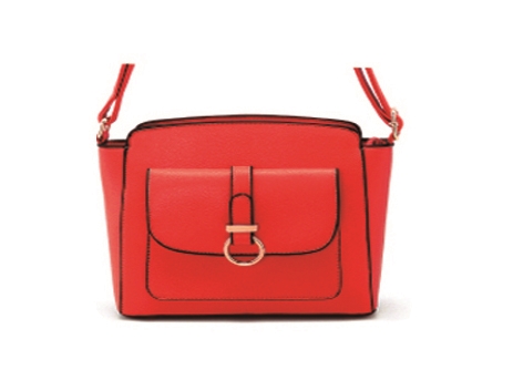 Stylish Fashion Red Faux Leather Crossbody Bag