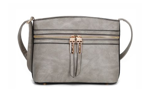 Stylish Fashion Gray Faux Leather Crossbody Bag