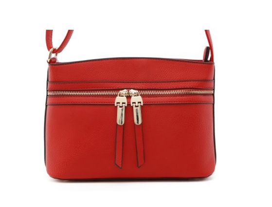 Stylish Fashion Red Faux Leather Crossbody Bag