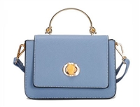 Stylish Fashion Denim Blue Faux Leather Satchel