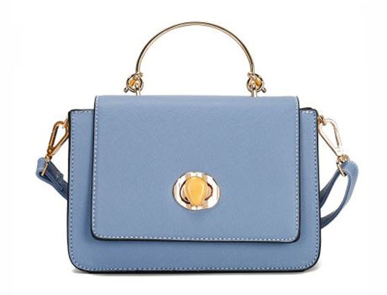 Stylish Fashion Denim Blue Faux Leather Satchel