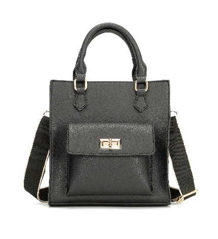 Stylish Fashion Black Faux Leather Satchel