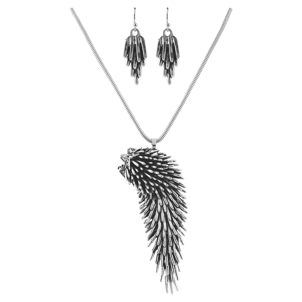 Elegant Crystal Moveable Porcupine Drop Necklace Set