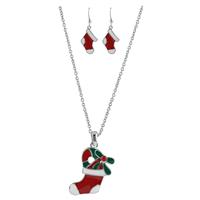 THE STOCKING NECKLACE SET | RED/WHITE/GREEN