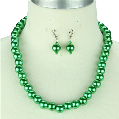PEARL NECKLACE SET | GREEN