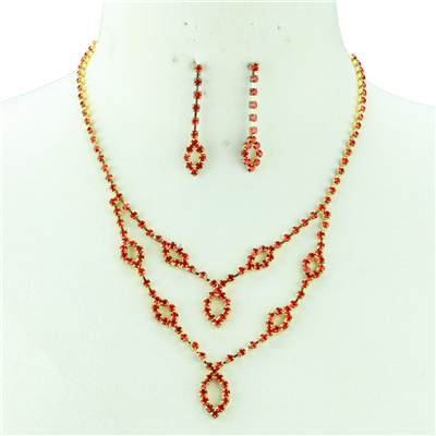 SIAM CRYSTAL TEAR DROP NECKLACE SET