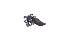 Sparkling Colored Crystals Ruthenium Toned Fashion Brooch