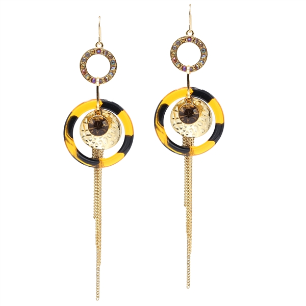 Fashion Crystals, Charms, & Drop Chains Gold-Toned Fish Hook Dangle Earrings