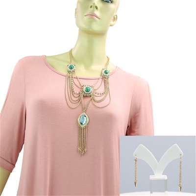 THE PIERCED NECKLACE SET | GREEN