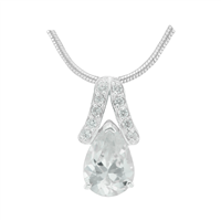 Gorgeous Sparkling Silver & Clear Crystal Cubic Zirconia Sterling Silver Regal Pendant Charm