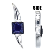 Gorgeous Sparkling Silver & Sapphire Crystal Cubic Zirconia Sterling Silver Czar Pendant Charm