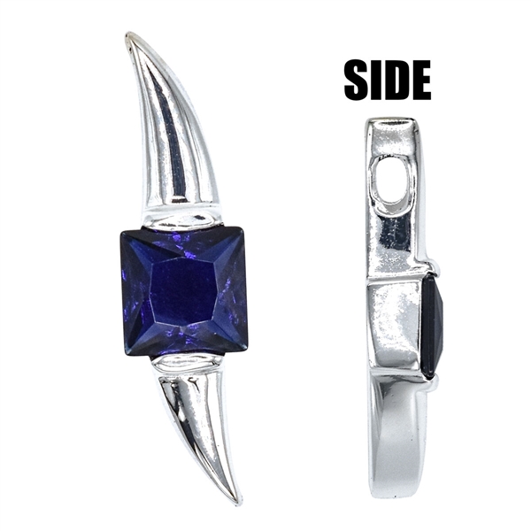 Gorgeous Sparkling Silver & Sapphire Crystal Cubic Zirconia Sterling Silver Czar Pendant Charm